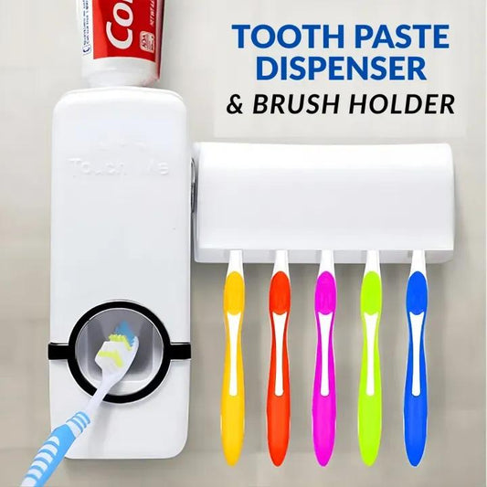 Toothpaste Dispenser and Brush Holder