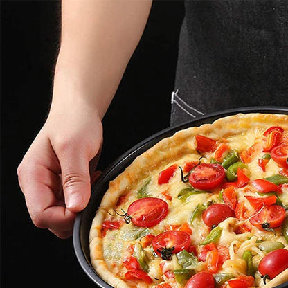 Non-Stick Pizza Baking Pan Tray – Round Carbon Steel Pizza Pan for Oven Baking | Durable Pizza Tray for Homemade Pizza, Cake & Bread