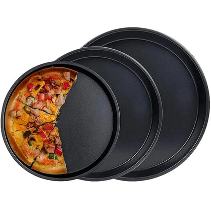 Non-Stick Pizza Baking Pan Tray – Round Carbon Steel Pizza Pan for Oven Baking | Durable Pizza Tray for Homemade Pizza, Cake & Bread