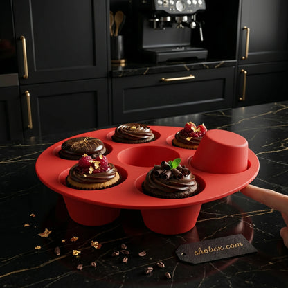 Silicone 7-Cup Muffin & Cupcake Baking Mold Tray