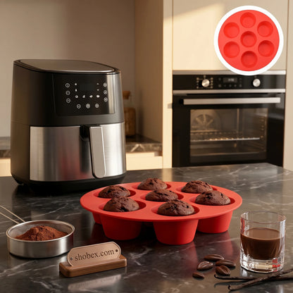 Silicone 7-Cup Muffin & Cupcake Baking Mold Tray