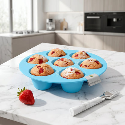 Silicone 7-Cup Muffin & Cupcake Baking Mold Tray