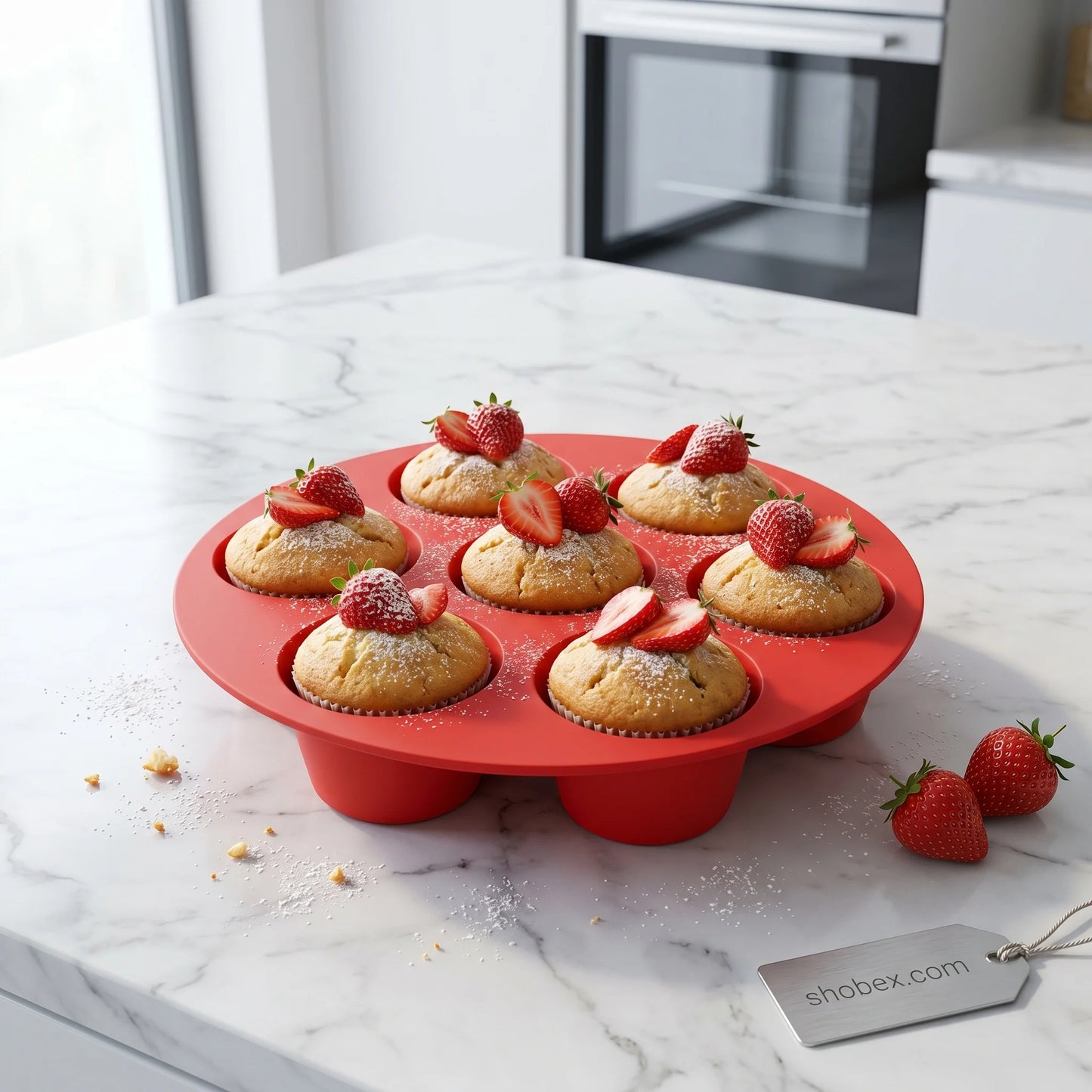 Silicone 7-Cup Muffin & Cupcake Baking Mold Tray