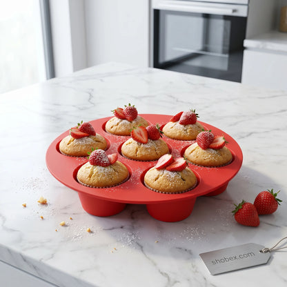 Silicone 7-Cup Muffin & Cupcake Baking Mold Tray