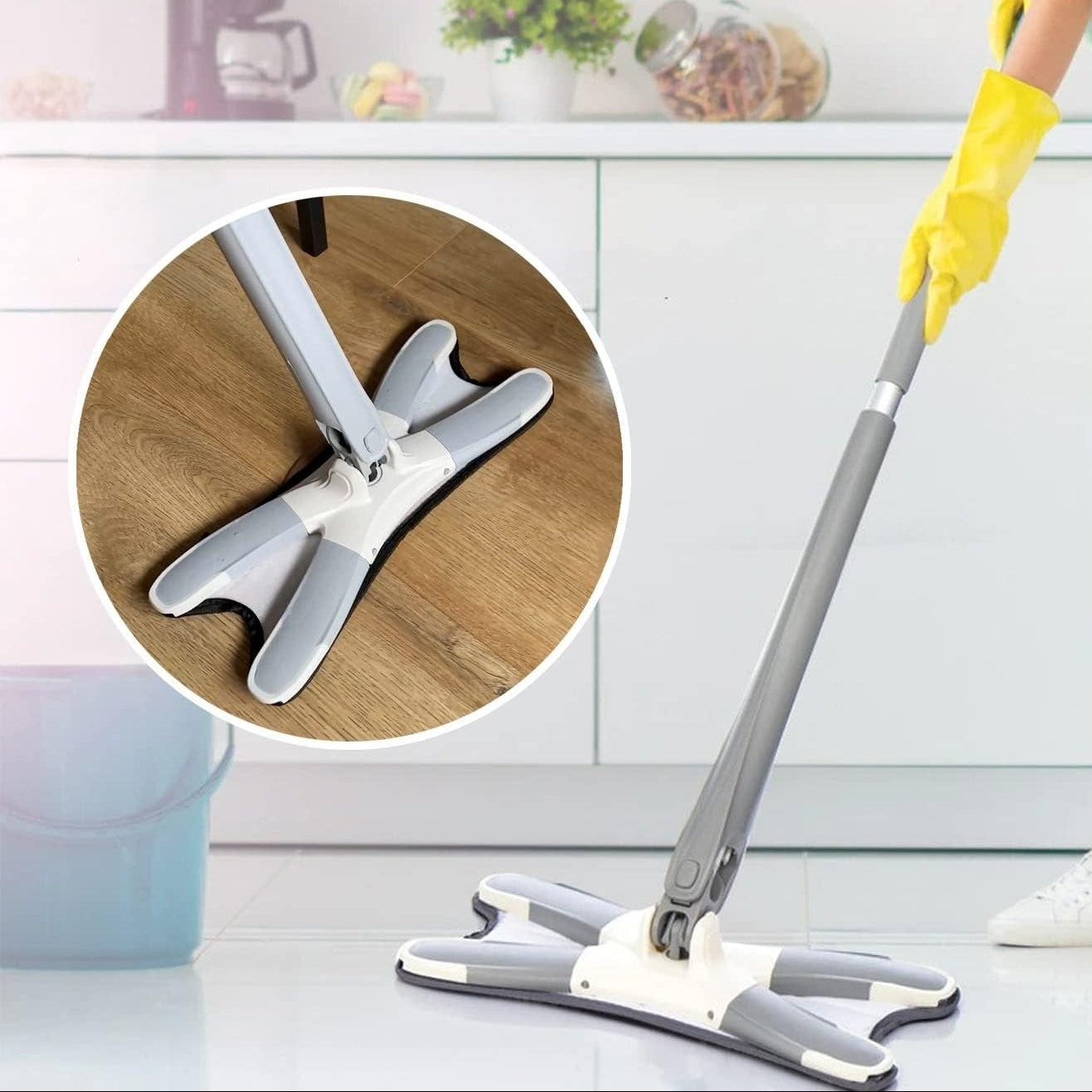 XMOP Floor Mop | Advanced Cleaning Technology | Easy Floor Wiping | Microfiber Head | Durable & Portable