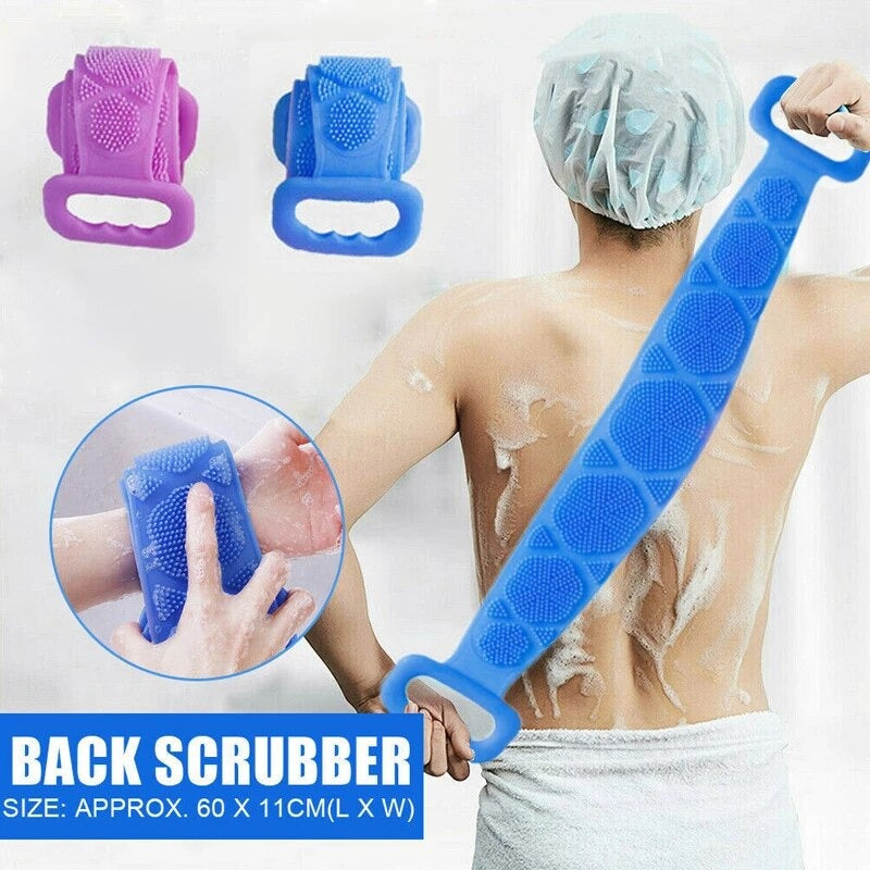Silicone Back Scrubber Bath Belts – Double-Sided Exfoliating Body Scrubbers for Gentle, Deep Cleansing & Smooth Skin