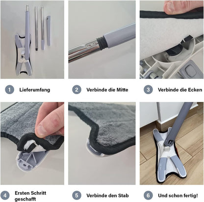 XMOP Floor Mop | Advanced Cleaning Technology | Easy Floor Wiping | Microfiber Head | Durable & Portable