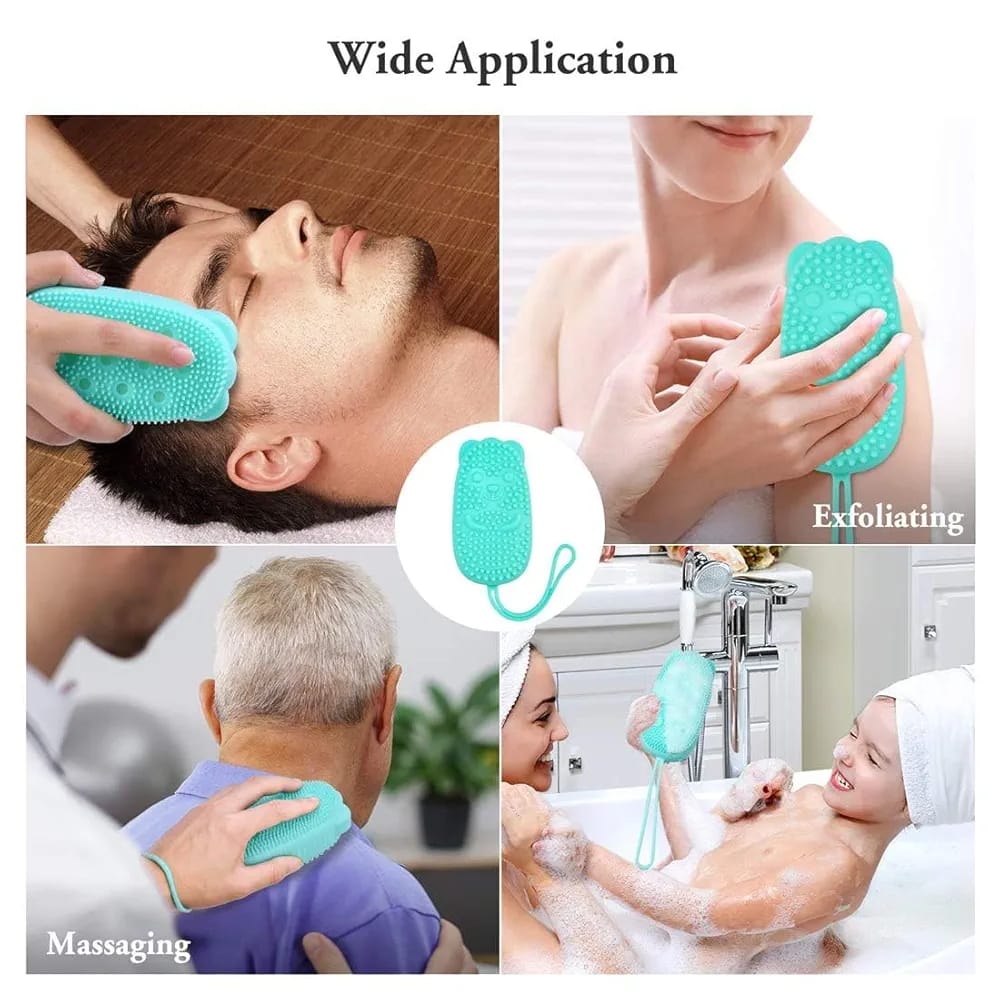 Bubble Bath Brush – Double-Sided Silicone Body Brush with Quick Foaming Sponge, Gentle Exfoliation &amp; Massage for All Skin Types