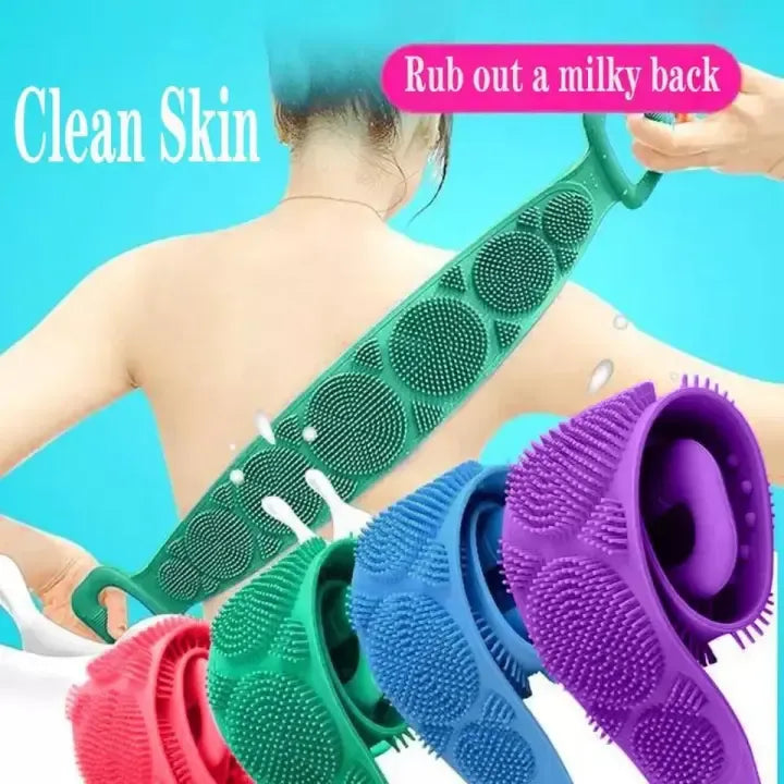 Silicone Back Scrubber Bath Belts – Double-Sided Exfoliating Body Scrubbers for Gentle, Deep Cleansing & Smooth Skin