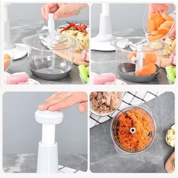 Hand Push Manual Food Chopper - 1.5Ltr