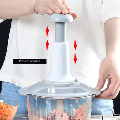 Hand Push Manual Food Chopper - 1.5Ltr